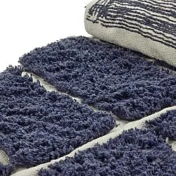 Kolo koberce - Zola Natural Cotton Shaggy (modrá)