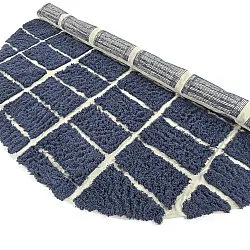 Kolo koberce - Zola Natural Cotton Shaggy (modrá)