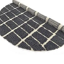 Kolo koberce - Zola Natural Cotton Shaggy (tmavošedá)