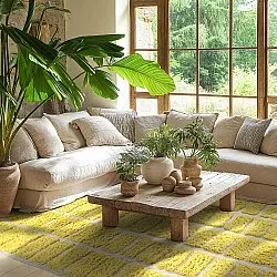 Koberec s chlpatým povrchom - Zola Natural Cotton Shaggy (žltý)