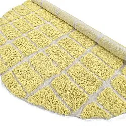 Kruhový koberec - Zola Natural Cotton Shaggy (žltý)