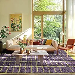 Koberec s dlhým vlasom - Zola Natural Cotton Shaggy (fialový)