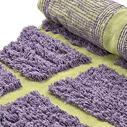 Kruhový koberec - Zola Natural Cotton Shaggy (fialový)