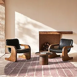 Kruhový koberec - Zola Natural Cotton Shaggy (ružový)