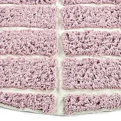 Kruhový koberec - Zola Natural Cotton Shaggy (ružový)