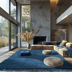 Koberce s dlhým vlasom - Alba Natural Cotton Shaggy (modrý)