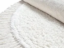 Kolo koberce - Alba Natural Cotton Shaggy (biela)