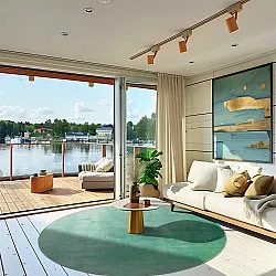 Kruhový koberec - Artena (svetlo zelený)