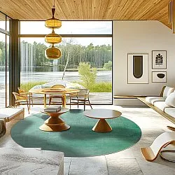 Kruhový koberec - Artena (svetlo zelený)