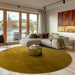 Kruhový koberec - Artena (okrový)