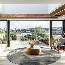 Kruhový koberec - Arwen (modrá/multi)