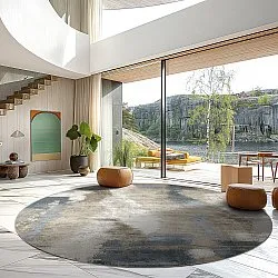 Kruhový koberec - Arwen (modrá/multi)