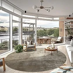 Koberec okrúhly - Lynton (hnedý)