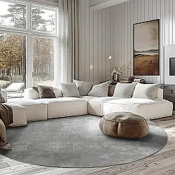 Kruhový koberec - Lynton (šedý)