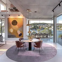 Kruhový koberec - Lynton (svetlo fialový)