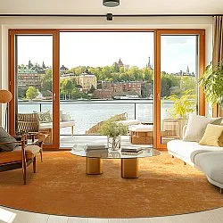 Kruhový koberec - Lynton (oranžový)