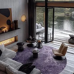 Kruhový koberec - Lynton (fialový)