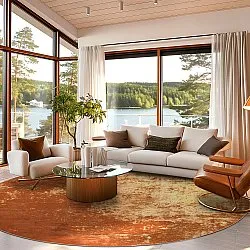 Kruhový koberec - Lynton (terakotový)