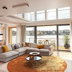 Kruhový koberec - Lynton (terakotový)