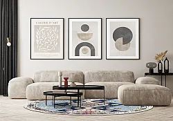 Kruhový koberec - Mazzarino (modrý/multicolor)