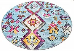 Kruhový koberec - Misare (modrý/multicolor)