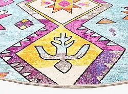 Kruhový koberec - Misare (modrý/multicolor)