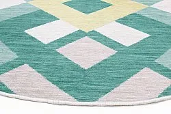 Koberec okrúhly - Temara (modrý/multicolor)