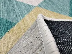 Koberec okrúhly - Temara (modrý/multicolor)