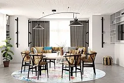 Kruhový koberec - Levidi (viacfarebný)