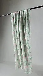 Záclony - Bavlnená záclona Adella (zelená/fialová)