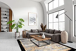 Koberec Wilton - Peri (čierny/multicolor)