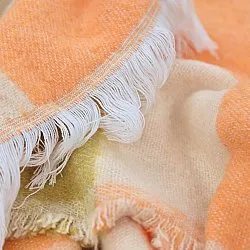 Dečky - Dečka z vlněné směsi - Audrey Check (béžová/žlutá/oranžová)