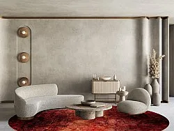 Kruhový koberec - Wells (červený)