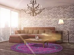 Kruhový koberec - Gombalia (fialový)