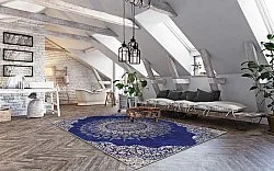Koberec Wilton - Sandrigo (modrý/bežový)