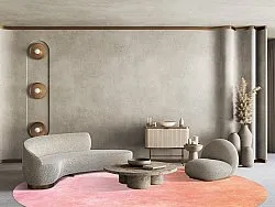 Kruhový koberec - Baden (ružový)