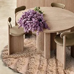 Rund matta - Cazorla Natural Cotton Shaggy (beige)