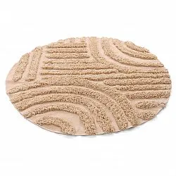 Rund matta - Cazorla Natural Cotton Shaggy (beige)