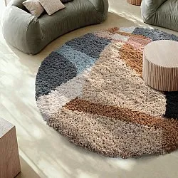 Rund matta - Cefalu Natural Cotton Shaggy (multi)