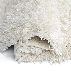 Rund matta - Lindos Natural Cotton Shaggy (vit)