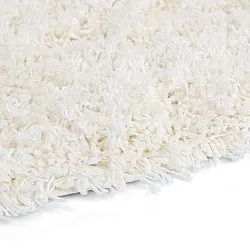 Rund matta - Lindos Natural Cotton Shaggy (vit)