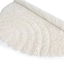 Rund matta - Lindos Natural Cotton Shaggy (vit)