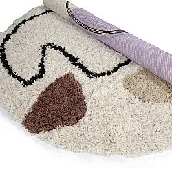 Rund matta - Naousa Natural Cotton Shaggy (multi)