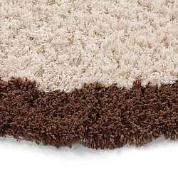 Rund matta - Sagres Natural Cotton Shaggy (offwhite/brun)