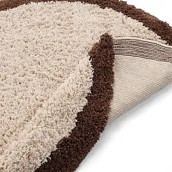 Rund matta - Sagres Natural Cotton Shaggy (offwhite/brun)