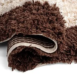 Rund matta - Sagres Natural Cotton Shaggy (offwhite/brun)