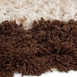 Rund matta - Sagres Natural Cotton Shaggy (offwhite/brun)