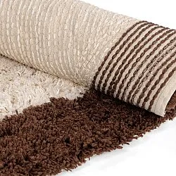 Rund matta - Sagres Natural Cotton Shaggy (offwhite/brun)