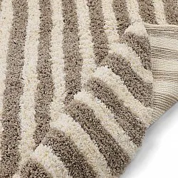 Rund matta - Thira Stripe Cotton Shaggy (creme/taupe)