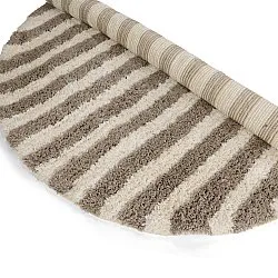 Rund matta - Thira Stripe Cotton Shaggy (creme/taupe)